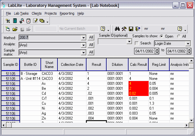 LabLite LIMS Notebook
